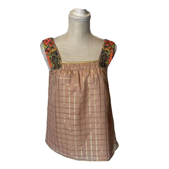 Anthropologie Vineet Bahl Sunlight Hours Embellished Boho Tank by Size XS - Picture 4 of 16